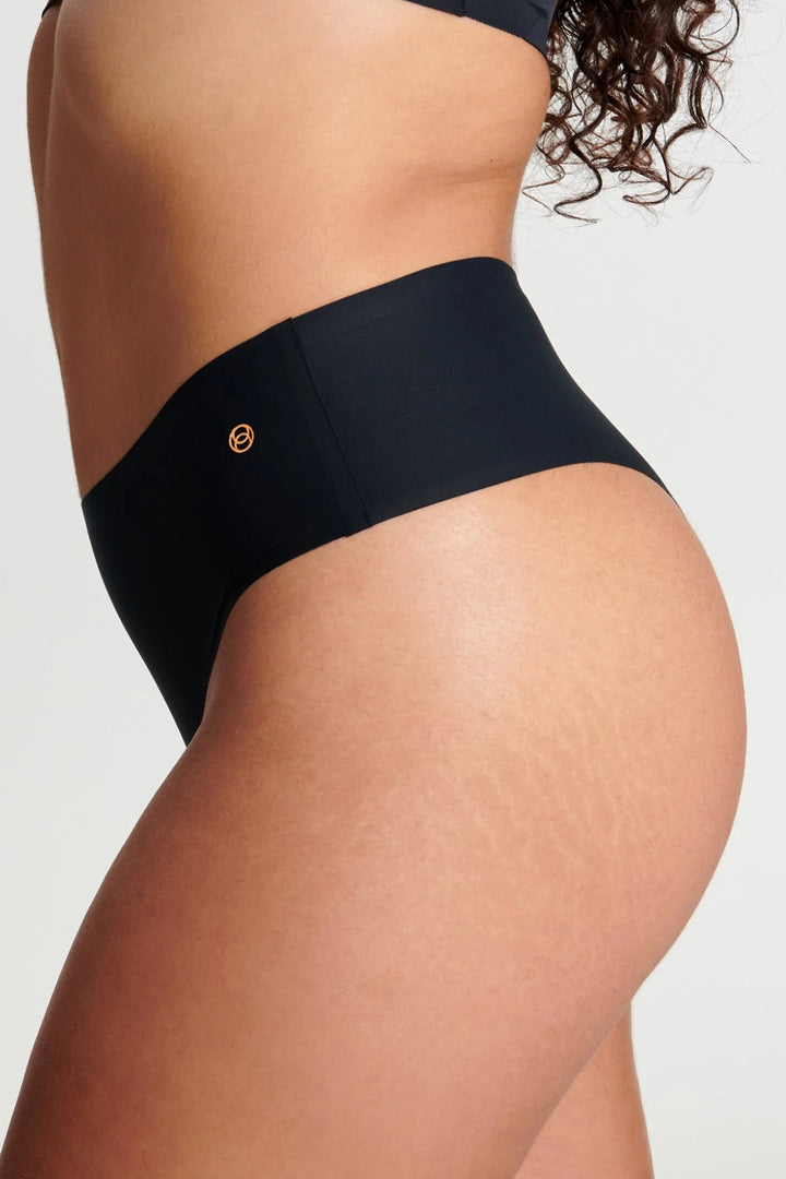 Evelyn & Bobbie Hi-Waist Thong - Black - CURATED LINGERIE