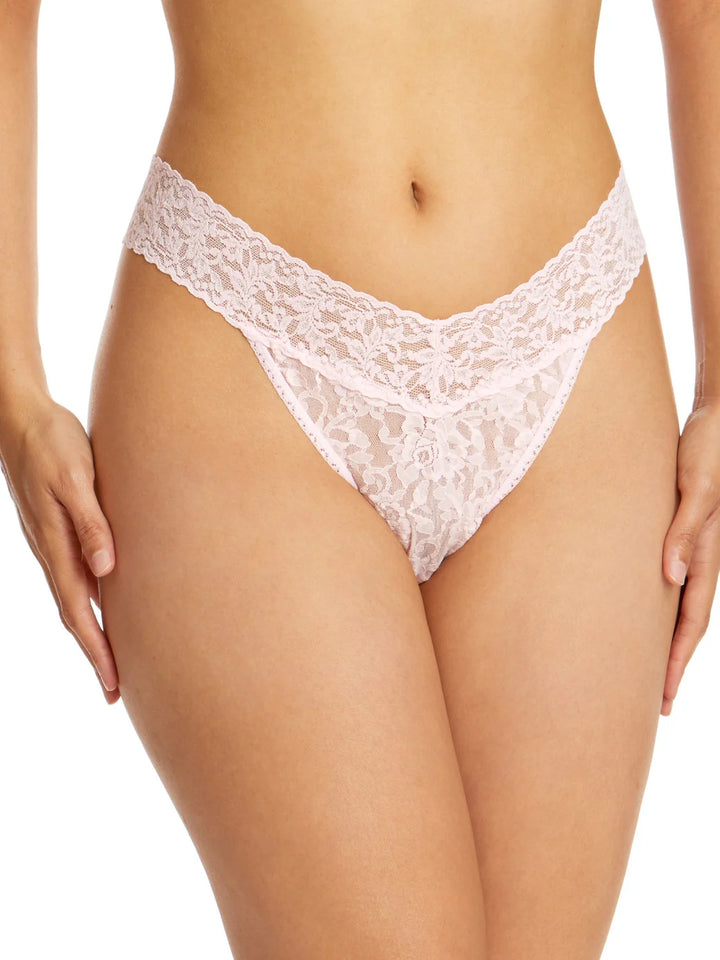Hanky Panky Signature Lace Original Rise Thong - Bliss Pink - CURATED LINGERIE
