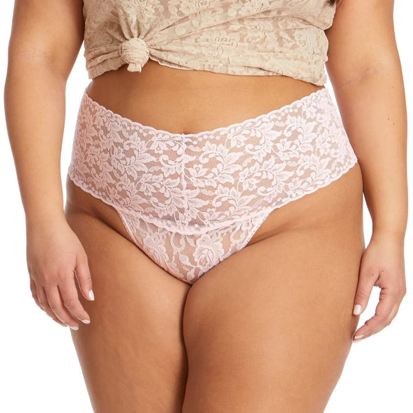 Hanky Panky Signature Lace Plus Retro Thong - Bliss Pink