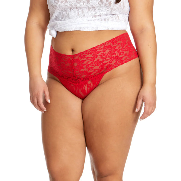 Hanky Panky Signature Lace Plus Retro Thong - Red - CURATED LINGERIE