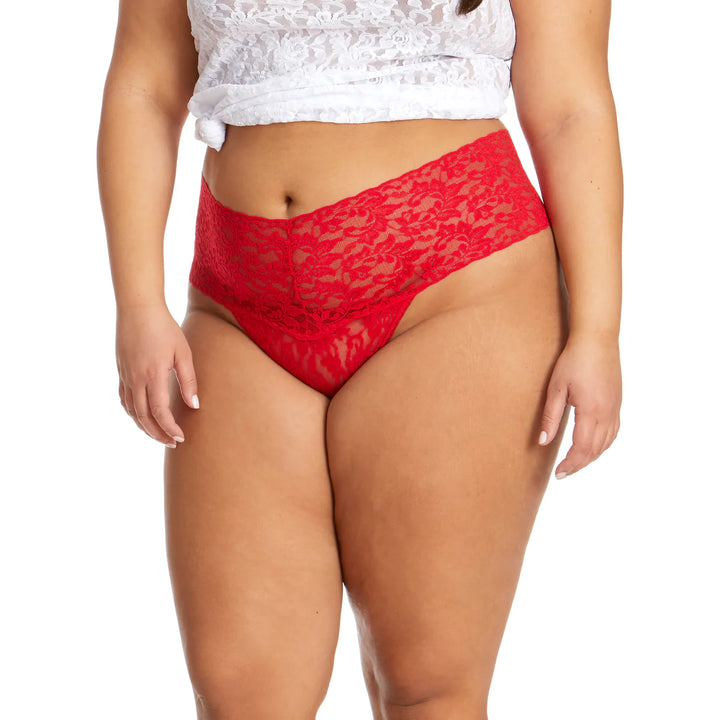 Hanky Panky Signature Lace Plus Retro Thong - Red - CURATED LINGERIE