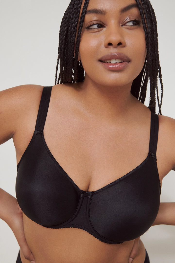 PrimaDonna Satin Full Cup Bra - Black.